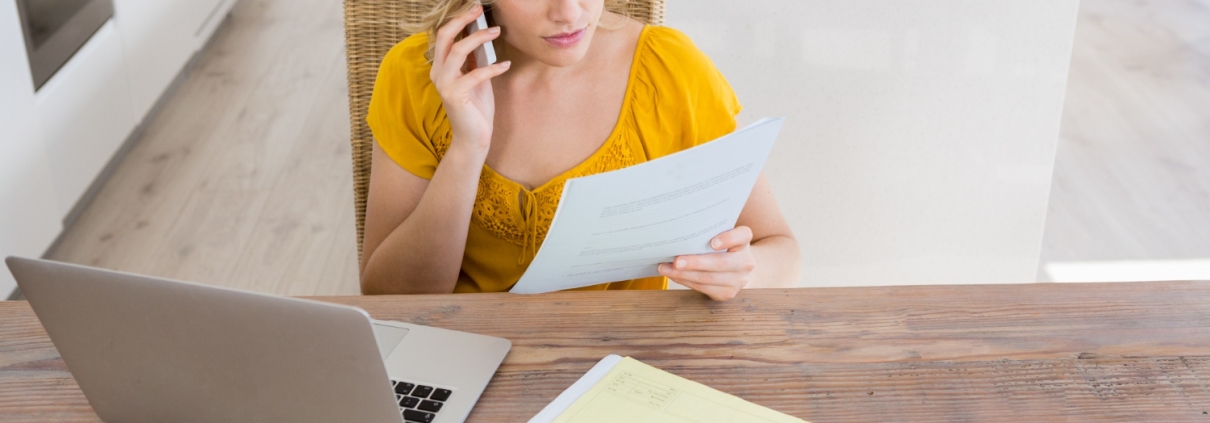 woman handling taxes