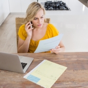 woman handling taxes